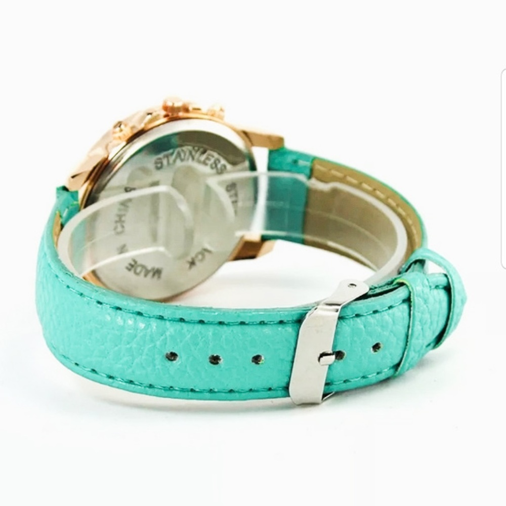 Turquoise Roman Numerals Analog Quartz Watch NWT - Picture 4 of 6